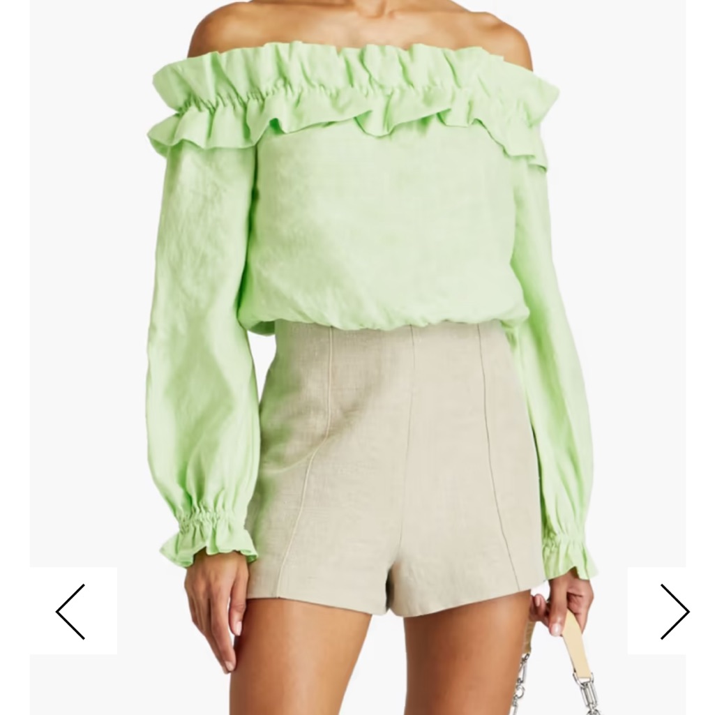 Cami Nyc Off-The-Shoulder Cropped Linen-Gauze Top